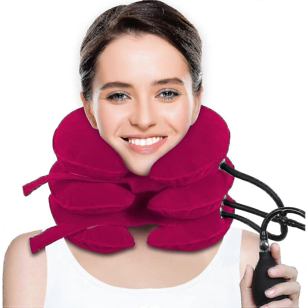 Kikidex (As Show, One Size) Crabclaw Cervical Neck Traction Device For Neck Pain Relief, Adjustable Inflatable Neck Stretcher Neck Brace, Neck Traction Pillow