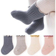 (6-12 Months, One size) Baby Girls Socks Newborn Anti Slip Frilly Ruffle Cotton Infant Socks Cute Princess Socks For Toddler