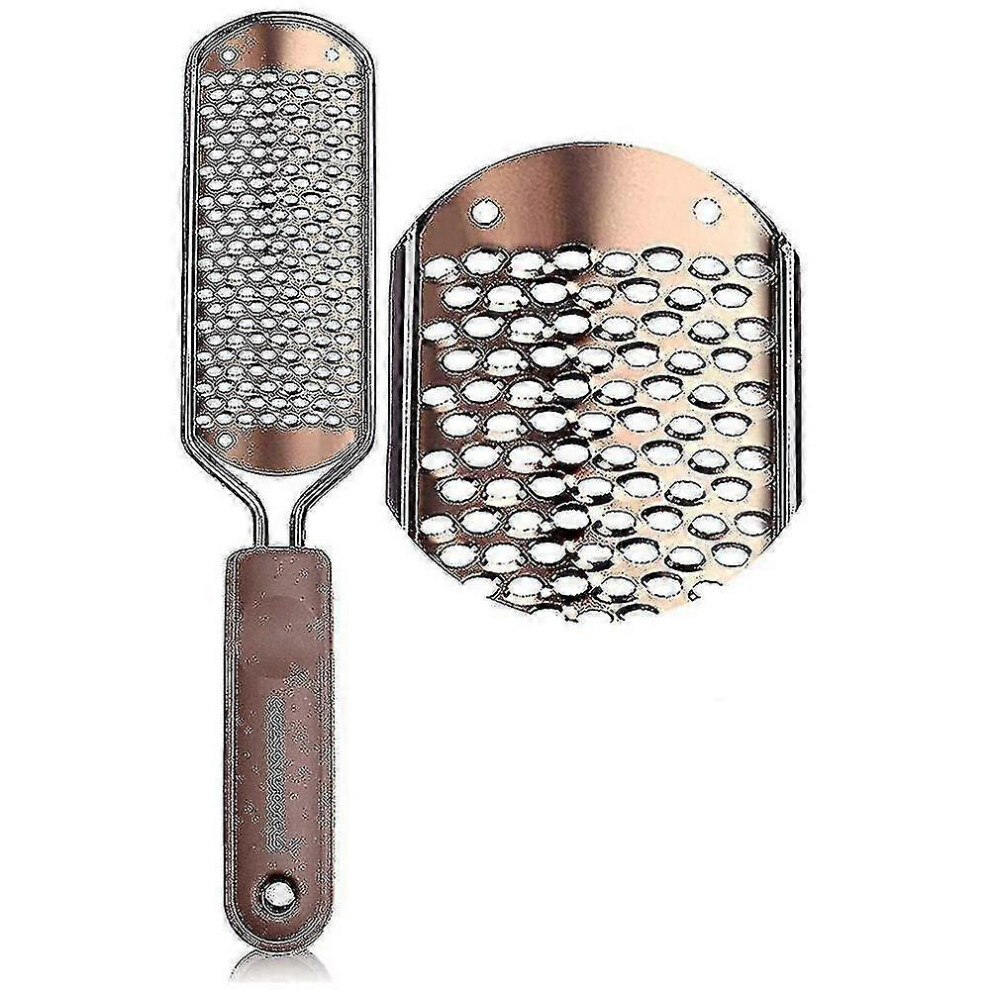 Kikidex Gold/Brown (As Show, One Size) Professional Pedicure Foot File Callus Remover - Large Stainless Steel Foot Rasp For Wet And Dry Feet - Colossal Foot Scrubber For