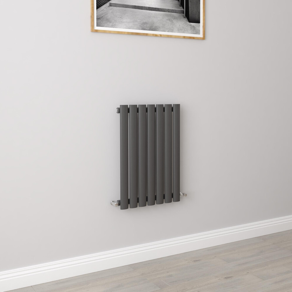 Aica (Single 600X413mm, ) Designer Oval Column Radiator Central Heating Anthracite