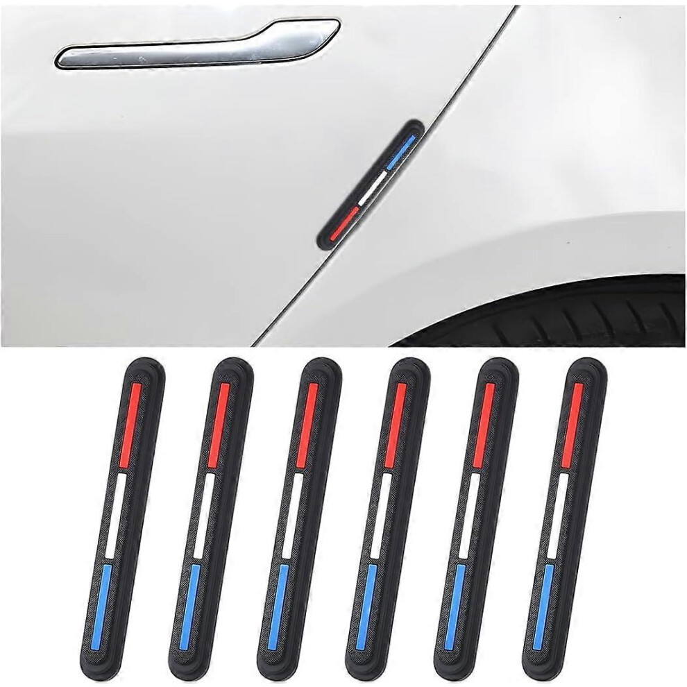 (As Show, One Size) (-Blue)6 Pieces Car Anti-Collision Strips, Bumper Anti-Rub Protection Strip, Automobile Rearview Mirror Edge Protection D Red/White/Blue 4632228922206