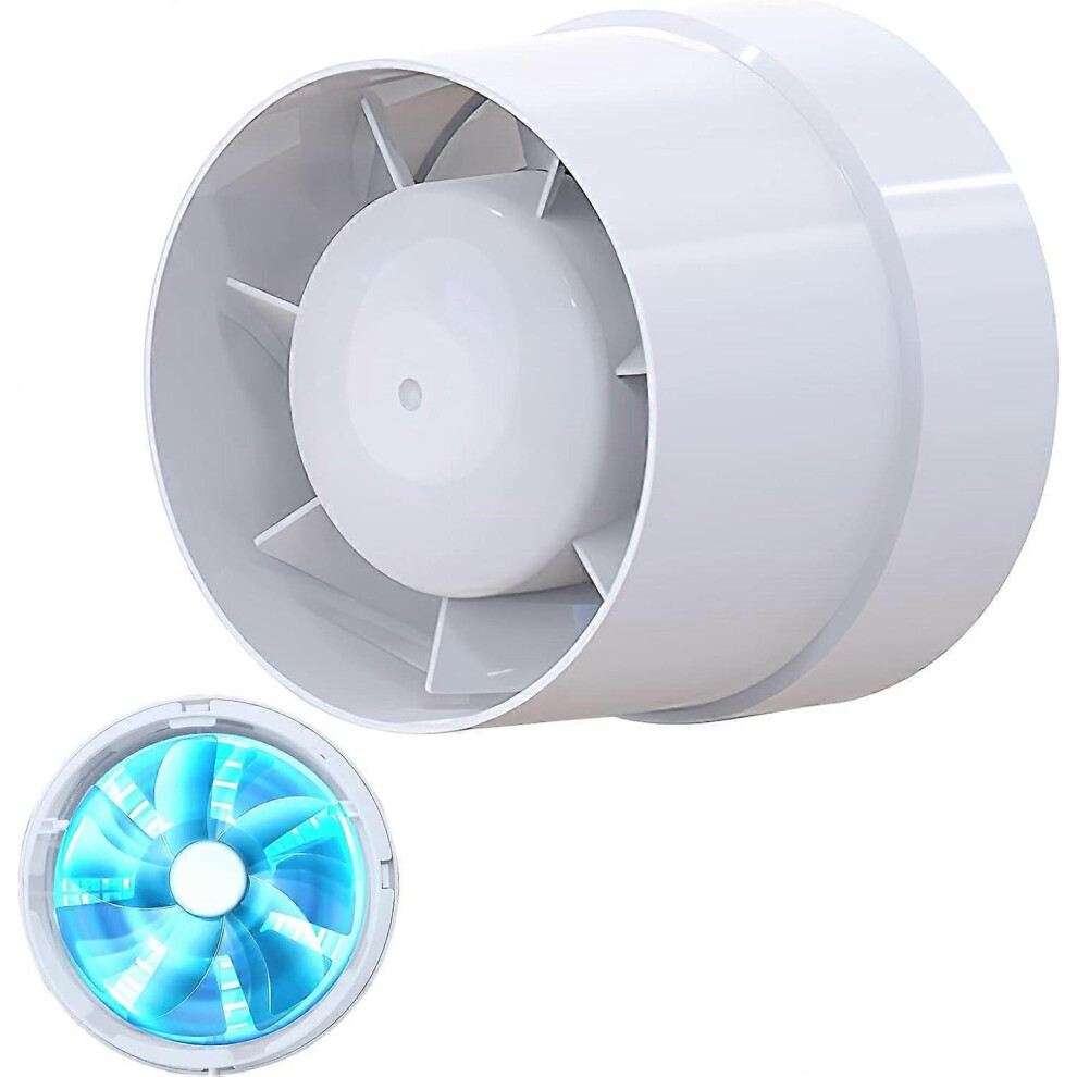 (As Show, One Size) (Lfi-13Squiet Air Extractor, 104Mm, 130M/H, 12W, In-Line Ducted, Axial Gain, Energy Efficient, For Bath Toilet Tent Greenhouse Kit 4632228931710