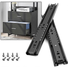 (As show, One size) 1 Pair 350mm Drawer Slide with Shock Absorber Drawer Slide 45kg Load Capacity with Ball Bearing, Side Mount
