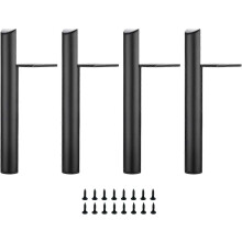 (As show, One size) 4 pieces of 20 cm furniture legs, black metal table leg, DIY furniture leg, with screws, used for sofa, coffee table, bed cabinet and other furniture.