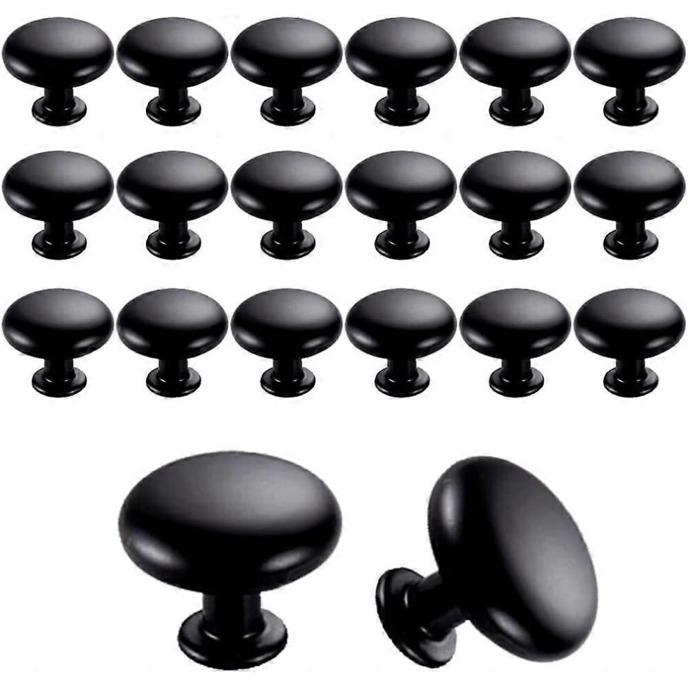 (As Show, One Size) 20Pcs Door Knobs Drawer Knobs 30Mm Vintage Handles Cabinet Cupboard Knobs For Kitchen Cupboards (Black) 4632228913020