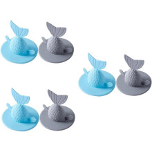 (As show, One size) 6 Pieces Bathroom Bathtub Stopper Hair Catcher Filter Sink Cover Kitchen Accessories Anti-Clogging Water Stopper Gutter Cover Floor Drain