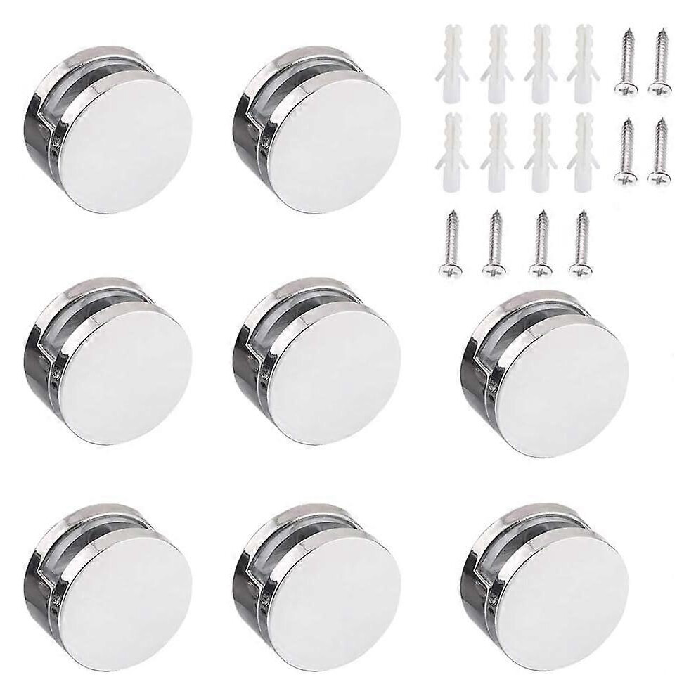 (As Show, One Size) (S)8 Pcs Mirror Clips Glass Clamp Clamp Bracket Zinc Alloy Fixing Mirror Bracket For 3-5Mm Thick Glass 4632228922176