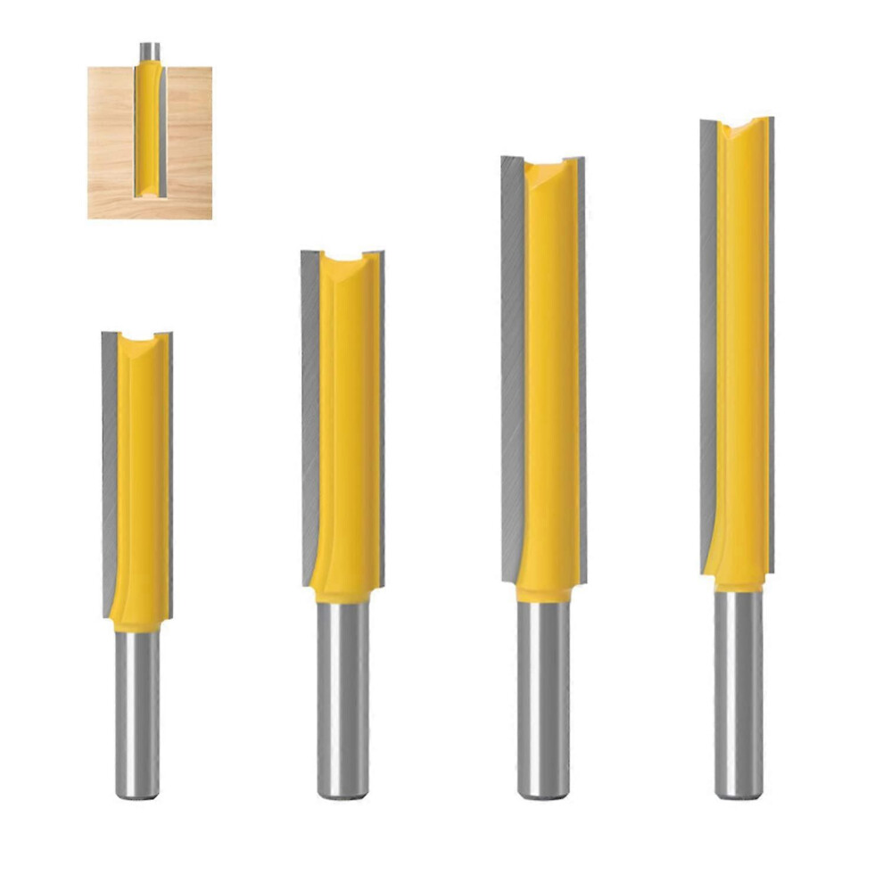 (As Show, One Size) 4 Pieces 8Mm Shank Router Bit, Straight Router Bit, Woodworking Router Bit, Extra Long Router Bit, Carbide Router Bits Carpentry R 4632228918445