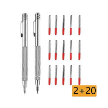 (As show, One size) Metal Scriber Tip, 2 Pieces Pocket Scriber Pen with 20 Stylus Tips, Scriber Pen with Magnet with Non-Slip Knurling, for Wood, Ceramic, Glass