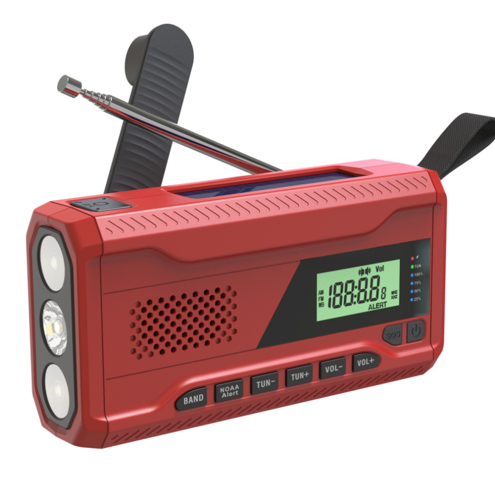 Crank Radio +Fm Bt Emergency Radio With 5000 Mah Battery Solar With Alarm Clock Blackout 9492778506326