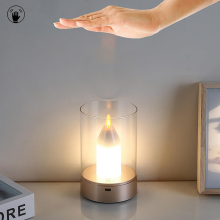 Table Lamp Cordless Dimmable Night Light with Motion Detector Rechargeable Battery Rechargeable LED Candles Portable Rechargeable White
