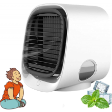 Portable Mini Air Conditioner, 3 in 1 Air Cooler Fan Air Conditioner 3 Speed Personal Air Conditioner Portable Mini Air Conditioner Silence