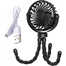 Rechargeable Stroller Fan Portable Baby Car Seat USB Charging Handheld with Flexible Tripod Mini Clip Fan for Stroller, Crib.