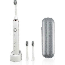 (S100 Black 8 Heads) Sarmocare S100 Sonic Electric Toothbrush - Usb Rechargeable Waterproof With 8 Brush Heads