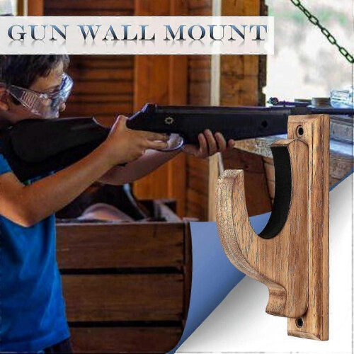 Wooden Display Rack for Gun Rifle Shotgun Wall Mount Holder 2
