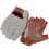 (L) Men Genuine Goatskin Leather Gloves Half Finger Hook-loop 1