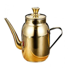 (Gold, 300ml) Metal Oil Can Oil Bottle Perfect For Storing And Pouring Various Liquids
