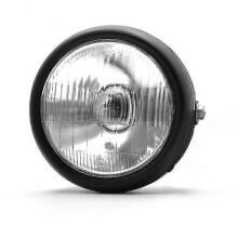(black white glass) Motorcycle Headlight 575-inch Round Retro H2 Halogen 12v 35w 2250lm Front Headlamp Light Modified Parts-in Stock