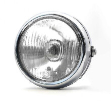 (Electroplated whit) Motorcycle Headlight 575-inch Round Retro H2 Halogen 12v 35w 2250lm Front Headlamp Light Modified Parts-in Stock