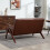 Homcom HOMCOM Compact Small Sofa with Solid Wood Frame, Vintage 2 Seater Sofa Brown 8
