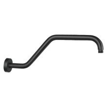 (Black) Sturdy Stainless Steel Wall Mounted Shower Arm In Matte Black Designs For Fixed And Handheld Head Easy Installion Silver
