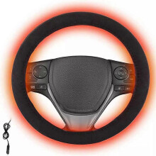 Black Heated Steering Wheel Cover Wireless Warmer,Rechargeable Cordless