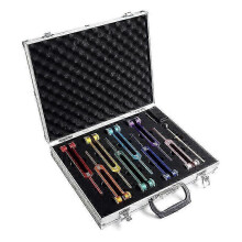 Chakra Tuning Fork Set for Healing,sound Therapy,keep Body,with Rubber Mallet,wrench,cleaning Cloth And Aluminum Box
