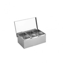 (Three grid)Household Grid Spice Container Set Seasoning Box Stainless Steel Seasoning Box Seasoning Storage Jar With Cover