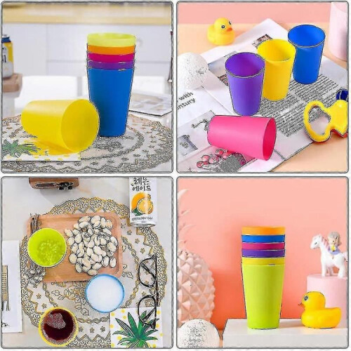 24 Pcs Reusable Plastic Cups, 6 Bright Colors Plastic Cups for Kids, Camping 2