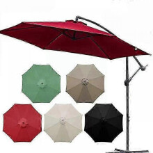 (beige, 2.7m 6ribs) Patio Umbrella Replacement Canopy Market Umbrella Top Fit Outdoor Umbrella Canopy