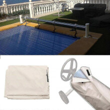(Black, 16ft 490 x 96cm) Swimming Pool Solar Reel Protective Cover,swimming Pool Solar Blanket Reel Cover For Above Ground And Inground Pools