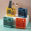 Knife Holder Chopsticks Cage Combination Set Multifunctional Cutlery Storage Box Orange 3