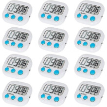12 Pack Digital Kitchen Timer with On/off Switch, Loud Alarm