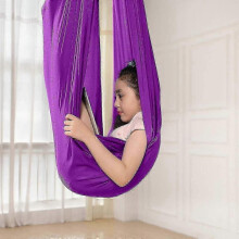 (purple, 150 X 280CM) Children's Swinging Hammock,indoor Swing Elastic Hammock Sensory Swing