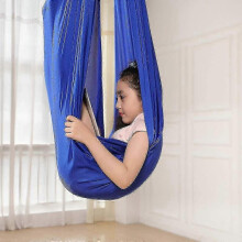(royal blue, 100 X 280CM) Children's Swinging Hammock,indoor Swing Elastic Hammock Sensory Swing