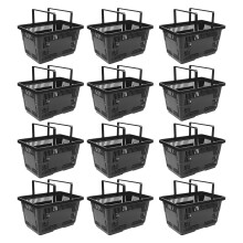 28L X12PCS Plastic Shopping Baskets W/ Handle for Storing Sundry,Cloth