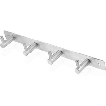 Self Adhesive Stainless Steel Hooks, Wall Mounted Heavy Duty Clothes Hanger, Bathroom, Living Room, Kitchen Key Rack Towel Hooks (4 Hooks)