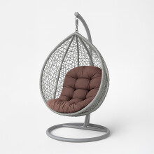 (Brown) Homescapes Garden Round Egg Chair Swing Cushion