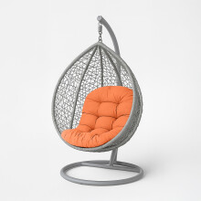 (Orange) Homescapes Garden Round Egg Chair Swing Cushion