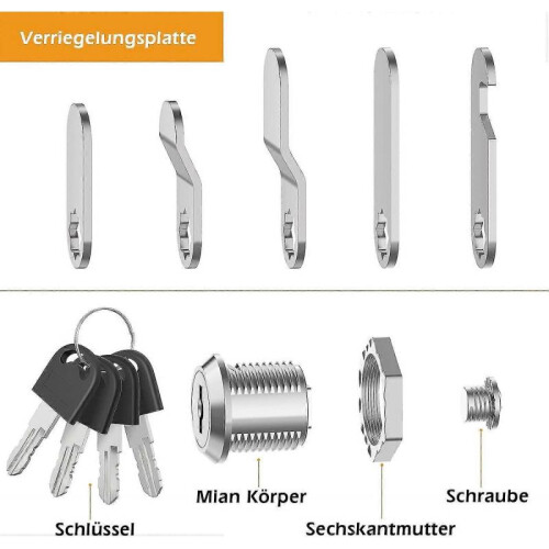 Letterbox Lock 4 Keys - with 5 Different Lock Plates for Mailboxes And More 2