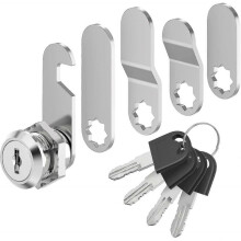 Letterbox Lock 4 Keys - with 5 Different Lock Plates for Mailboxes And More