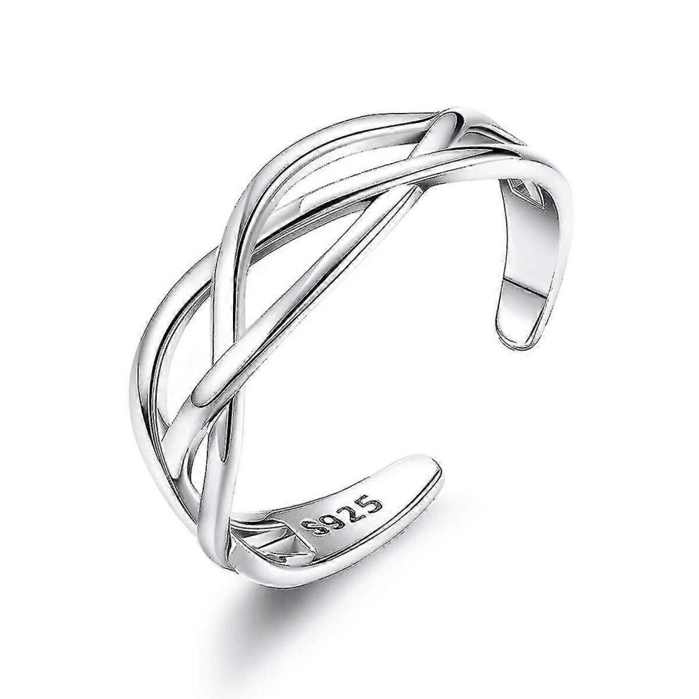Photos - Ring Kikidex  Fast Solid 925 Sterling Silver  For Women, Adjustable Vintage Silver Thumb , Unisex Resizable In (As show, One size)