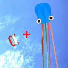 (Orange, One size) 4m Large Kite Easy Fly Stunt Foldable Big Octopus Kite With 30m Flying