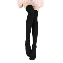 (Purple, One size) 1 Pair Thigh High Stockings Sexy Stretchy Plain Thin Breathable Leg Slimming Velvet