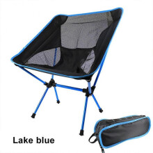 (D Sky Blue) Camping Chair Portable Folding Chairs Ultralight For Outdoor Travel Beach BBQ Hi
