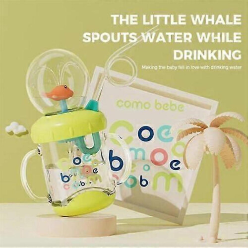 (Pink Whale) Drinking Cup With Whale Squirt, Weighted Sippy Cups With Adjustable Straps 1