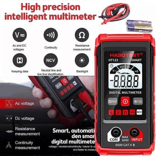Digital Multimeter DC NCV Smart Multimeter Tester Multimetro Ohm Voltages Meter 2