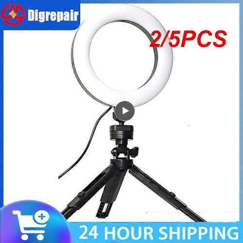 2/5PCS Mini Led Selfie with Tripod 6inch Dimmable 6inch Ring Fill Light Mini Tripod 1