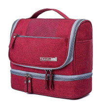 (claret) Travel Wash Bag Hanging Toiletry Large Capacity Shaving Gym Makeup Bag 2024