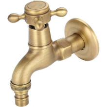 (As show, One size) Antique Brass Faucet, Garden Decorative Garden Outdoor Mixer European Vintage Washing Machine Unique Wall Mount (#2)